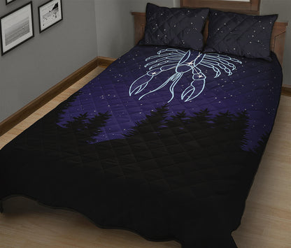 Cancer Constellation Print Quilt Bed Set