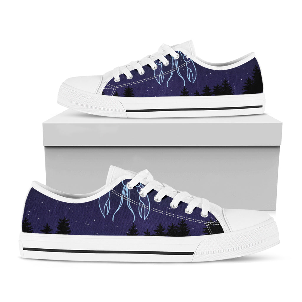 Cancer Constellation Print White Low Top Shoes