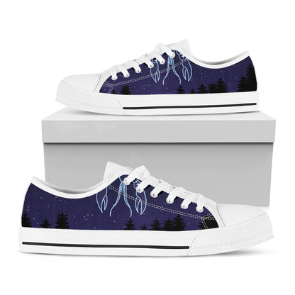 Cancer Constellation Print White Low Top Shoes