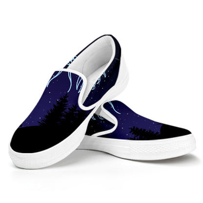 Cancer Constellation Print White Slip On Shoes