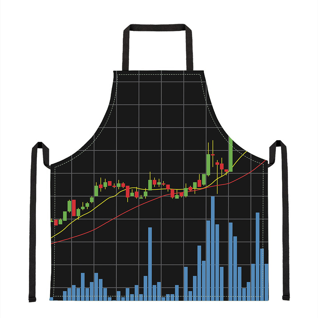 Candlestick Stock Graph Chart Print Apron