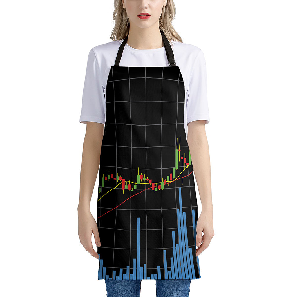 Candlestick Stock Graph Chart Print Apron