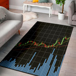 Candlestick Stock Graph Chart Print Area Rug