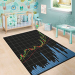 Candlestick Stock Graph Chart Print Area Rug