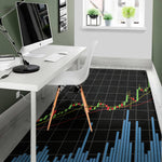 Candlestick Stock Graph Chart Print Area Rug