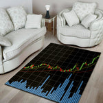 Candlestick Stock Graph Chart Print Area Rug
