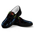 Candlestick Stock Graph Chart Print Black Slip On Sneakers