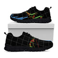 Candlestick Stock Graph Chart Print Black Running Shoes