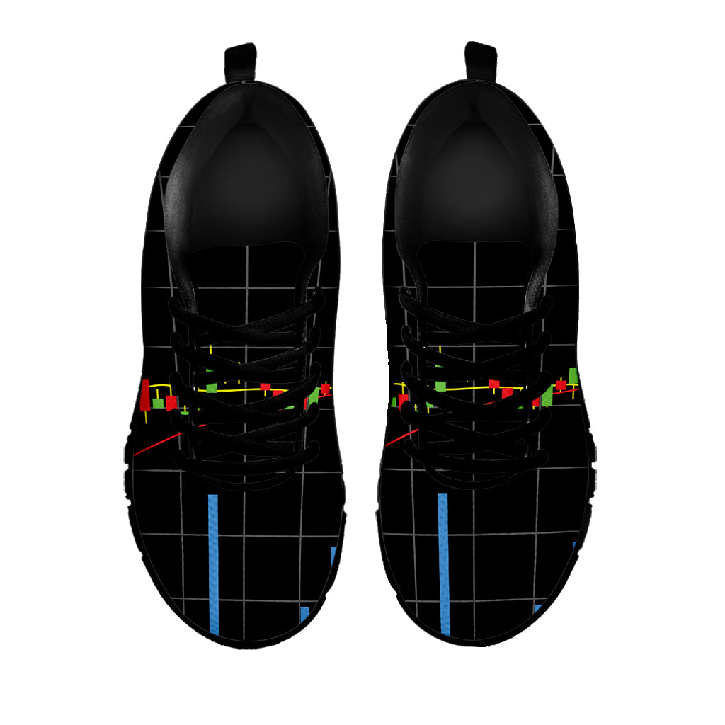 Candlestick Stock Graph Chart Print Black Sneakers