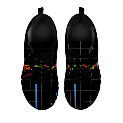 Candlestick Stock Graph Chart Print Black Sneakers