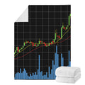 Candlestick Stock Graph Chart Print Blanket