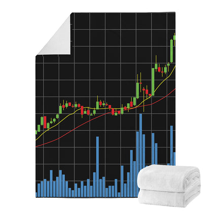 Candlestick Stock Graph Chart Print Blanket