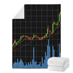 Candlestick Stock Graph Chart Print Blanket