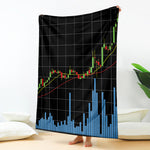 Candlestick Stock Graph Chart Print Blanket