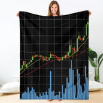 Candlestick Stock Graph Chart Print Blanket