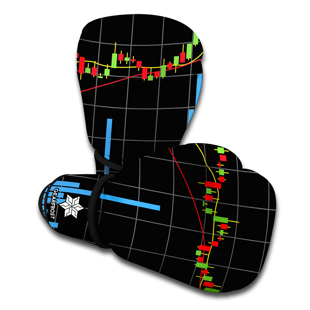 Candlestick Stock Graph Chart Print Boxing Gloves