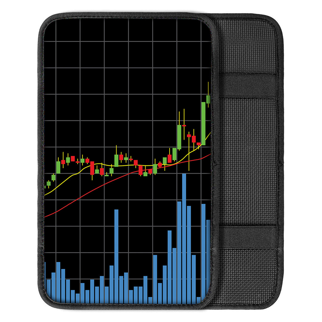 Candlestick Stock Graph Chart Print Car Center Console Cover