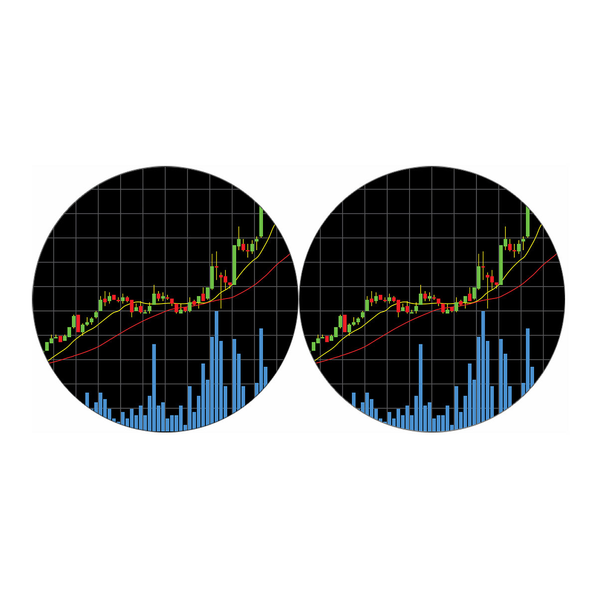 Candlestick Stock Graph Chart Print Car Coasters