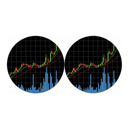 Candlestick Stock Graph Chart Print Car Coasters