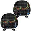 Candlestick Stock Graph Chart Print Car Headrest Covers
