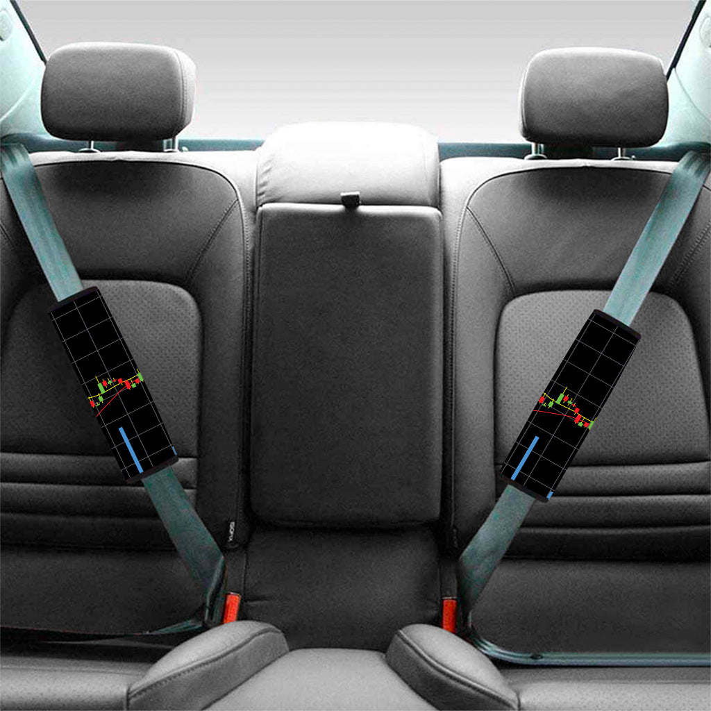 Candlestick Stock Graph Chart Print Car Seat Belt Covers