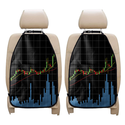Candlestick Stock Graph Chart Print Car Seat Organizers