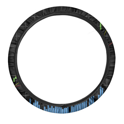 Candlestick Stock Graph Chart Print Car Steering Wheel Cover