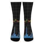 Candlestick Stock Graph Chart Print Crew Socks