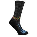 Candlestick Stock Graph Chart Print Crew Socks