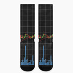 Candlestick Stock Graph Chart Print Crew Socks