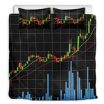 Candlestick Stock Graph Chart Print Duvet Cover Bedding Set