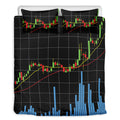 Candlestick Stock Graph Chart Print Duvet Cover Bedding Set