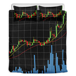 Candlestick Stock Graph Chart Print Duvet Cover Bedding Set