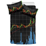 Candlestick Stock Graph Chart Print Duvet Cover Bedding Set