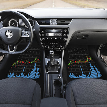Candlestick Stock Graph Chart Print Front Car Floor Mats