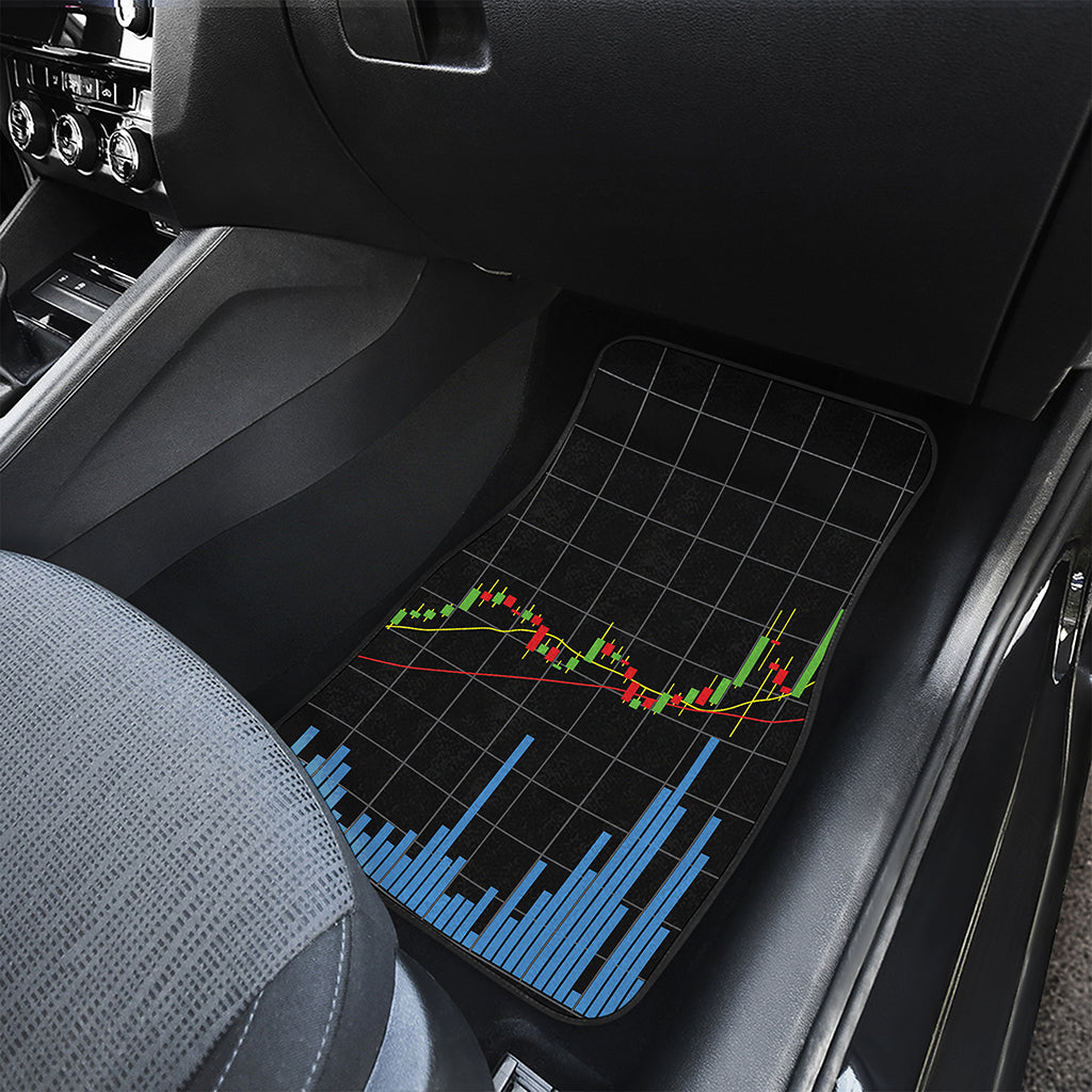 Candlestick Stock Graph Chart Print Front Car Floor Mats