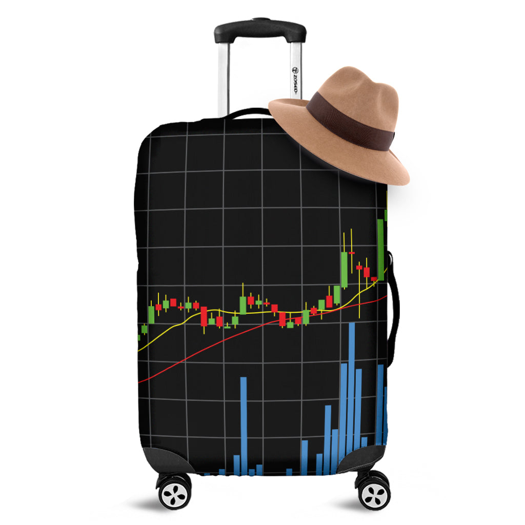 Candlestick Stock Graph Chart Print Luggage Cover