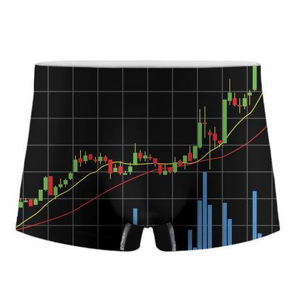 Candlestick Stock Graph Chart Print Men's Boxer Briefs