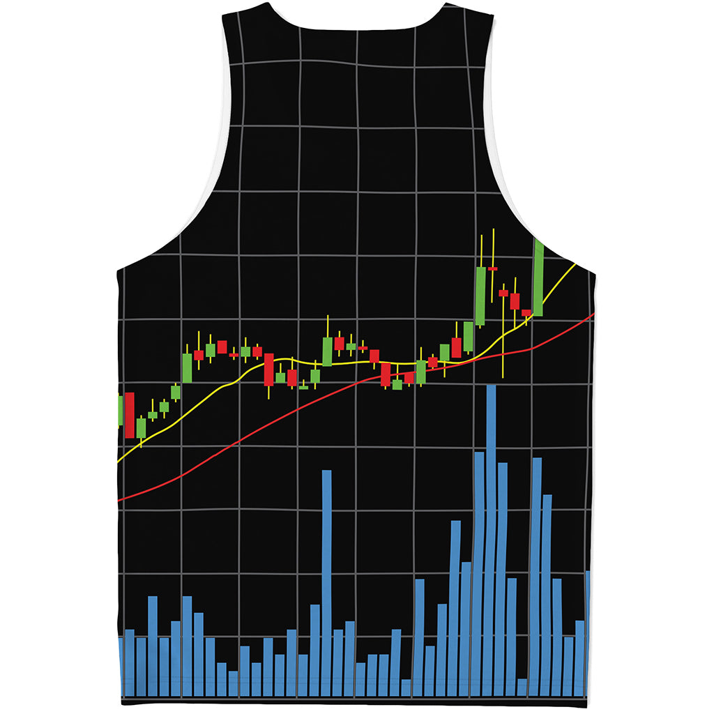 Candlestick Stock Graph Chart Print Men's Tank Top