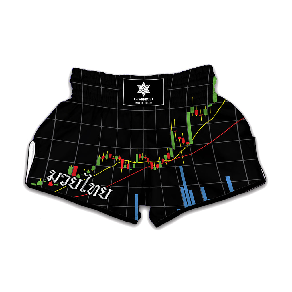 Candlestick Stock Graph Chart Print Muay Thai Boxing Shorts