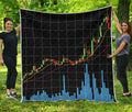 Candlestick Stock Graph Chart Print Quilt