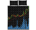 Candlestick Stock Graph Chart Print Quilt Bed Set