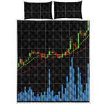 Candlestick Stock Graph Chart Print Quilt Bed Set