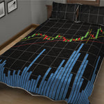 Candlestick Stock Graph Chart Print Quilt Bed Set