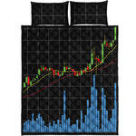 Candlestick Stock Graph Chart Print Quilt Bed Set