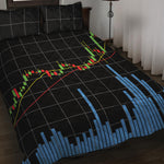 Candlestick Stock Graph Chart Print Quilt Bed Set