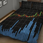 Candlestick Stock Graph Chart Print Quilt Bed Set