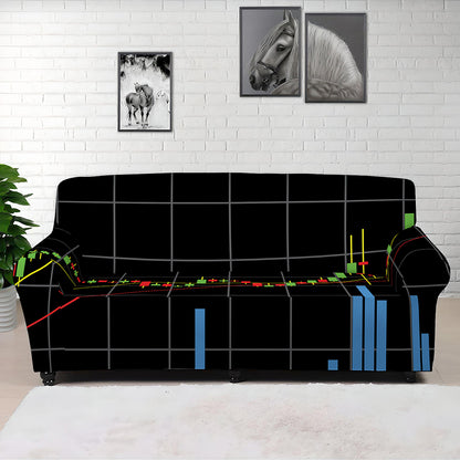 Candlestick Stock Graph Chart Print Sofa Cover