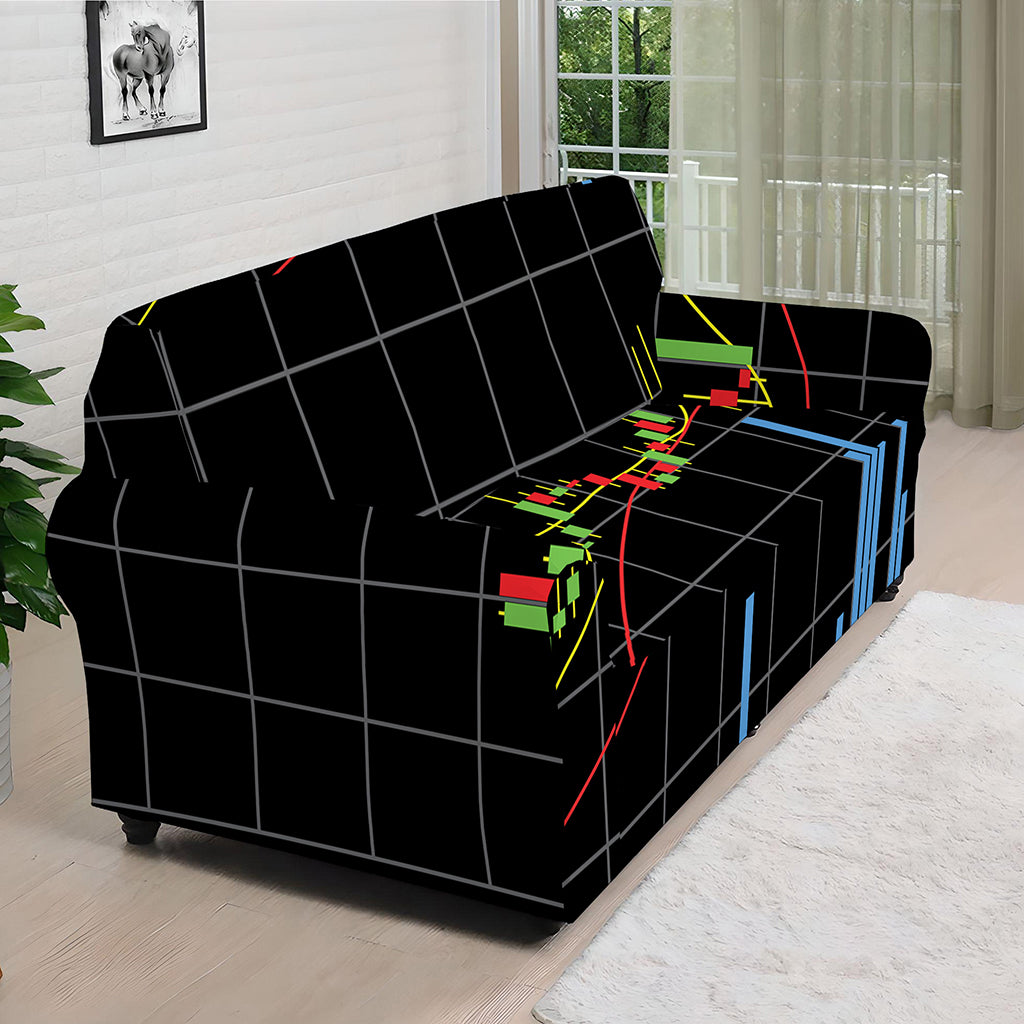 Candlestick Stock Graph Chart Print Sofa Cover