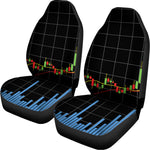 Candlestick Stock Graph Chart Print Universal Fit Car Seat Covers